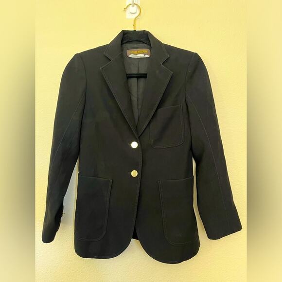 Louis Vuitton uniformes women black two button blazer - Picture 1 of 12